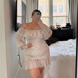 Miss Lola Floral Off-Shoulder Dress